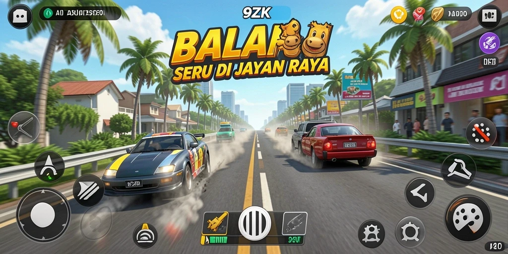Tangkapan layar menunjukkan aksi balapan mendebarkan di 9ZK.