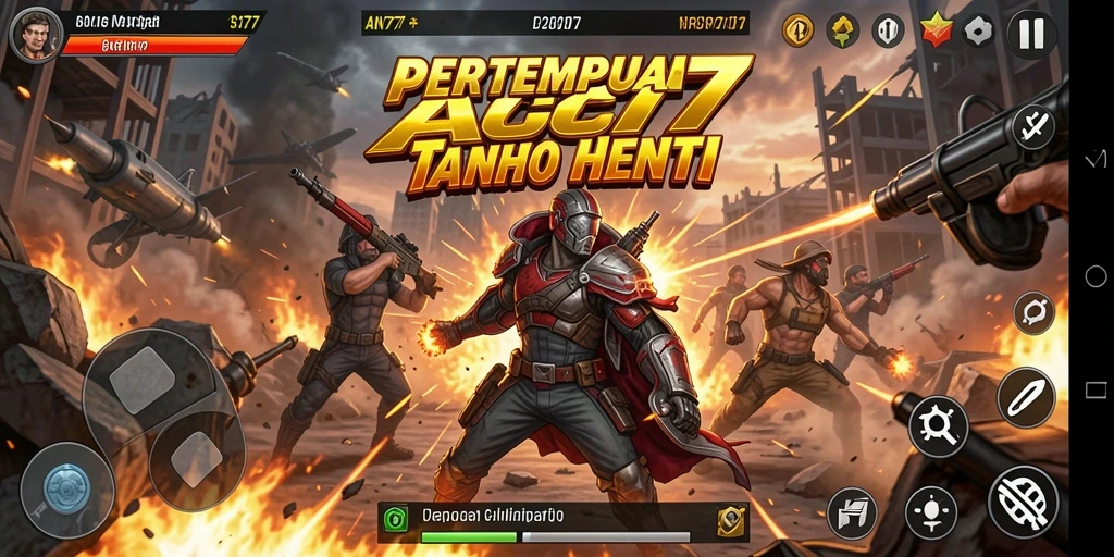 Gameplay menegangkan di AN777 saat menghadapi musuh.