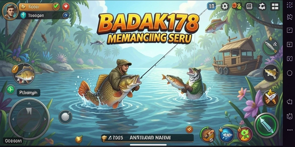 Tampilan gameplay BADAK178 menampilkan keseruan memancing yang adiktif.