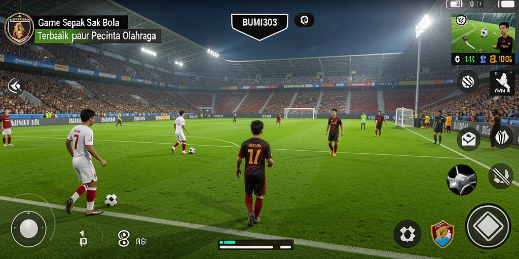 Tampilan seru BUMI303 yang menggambarkan aksi sepak bola nyata.