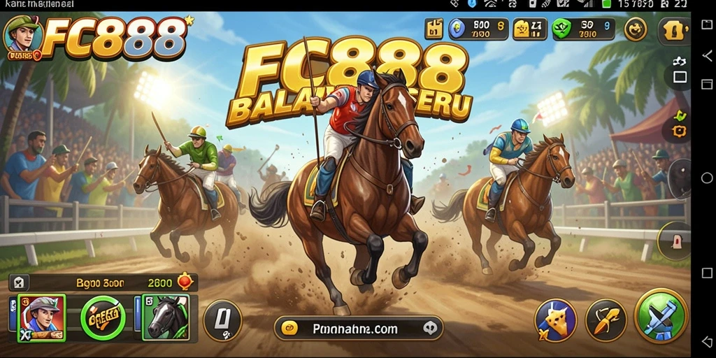 Tangkapan layar gameplay Racing FC888 yang mendebarkan.