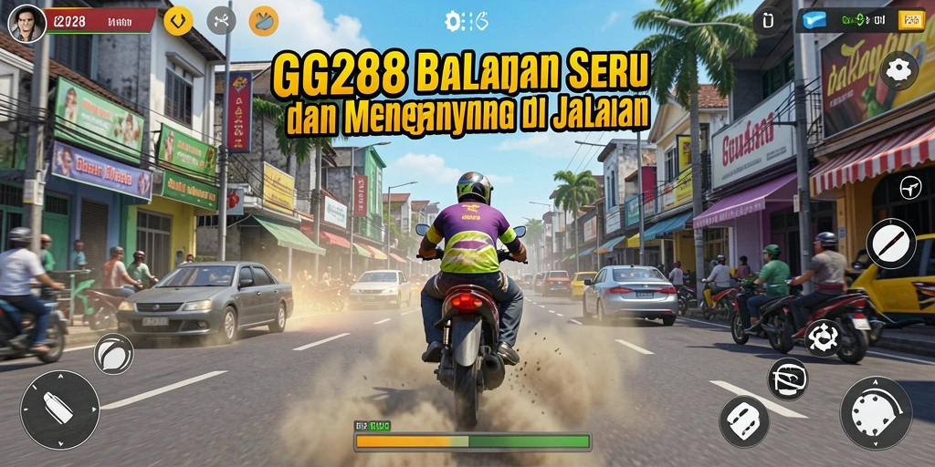 Screenshot gameplay GG288 menampilkan aksi balapan yang mendebarkan.