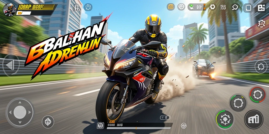 Tampilan menarik dari gameplay balapan motor di IDRRP.