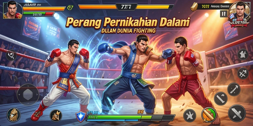 Screenshot gameplay JELAS777 menunjukkan pertarungan yang intens dan dramatis.