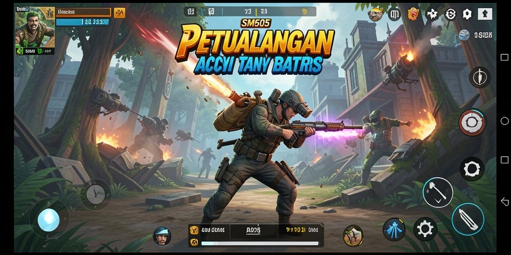 Tampilan menarik dari gameplay action SM605 yang penuh aksi.